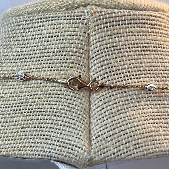 24” Multi Tone Gold Over 925 Italian Sterling Silver Moon Cut Necklace - Picture 12 of 16